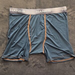 Hanes Blue Boxer Briefs Soft Stretchy Fit